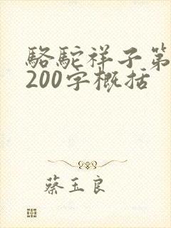 骆驼祥子第2章200字概括