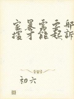 家暴需要哪些证据才能起诉离婚