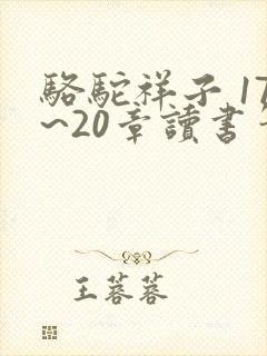 骆驼祥子 17~20章读书笔记