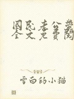 国民老公带回家全文免费阅读小说