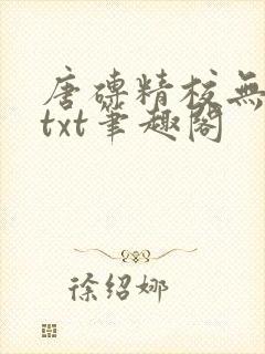 唐砖精校无错版txt笔趣阁