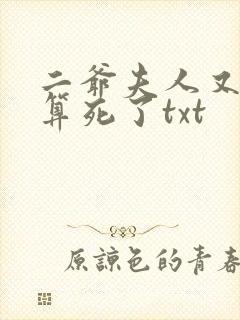 二爷夫人又把人算死了txt
