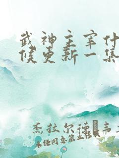 武神主宰什么时候更新一集