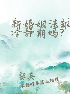 新婚姻法离婚有冷静期吗?