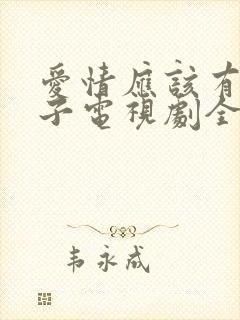 爱情应该有的样子电视剧全集免费观看