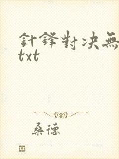 针锋对决无删减txt