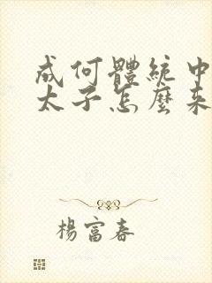 成何体统中的小太子怎么来的