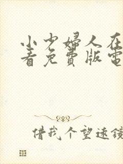 小少妇人在线观看免费版电视剧全集