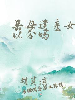 岳母遗产女婿可以分吗