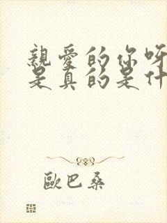 亲爱的你呀爱你是真的是什么歌