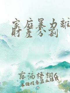 家庭暴力离婚争财产分割