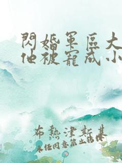 闪婚军区大佬后他被宠成小娇妻小说免费阅读