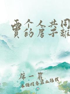 两个人共同贷款买的房子离婚怎么办