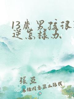 13岁男孩很叛逆怎样办