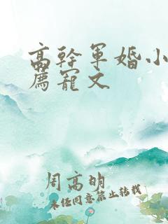 高干军婚小说推荐宠文