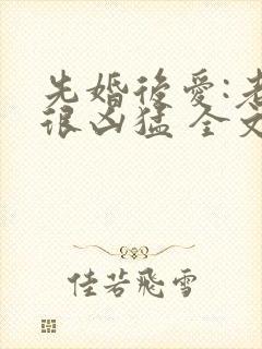 先婚后爱:老公很凶猛 全文免费阅读