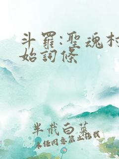 斗罗:圣魂村开始词条