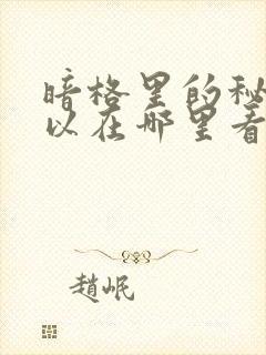 暗格里的秘密可以在哪里看