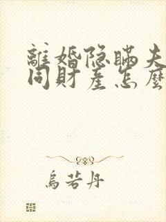 离婚隐瞒夫妻共同财产怎么处理