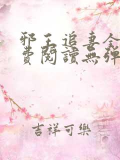 邪王追妻全文免费阅读无弹窗