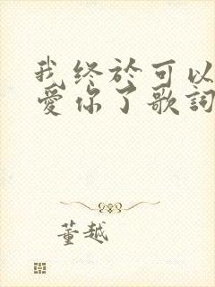 我终于可以不再爱你了歌词