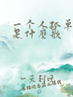 一个人孤单歌词是什么歌