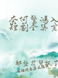 奈何惊鸿入我心短剧全集完整版