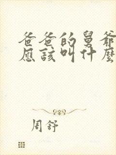 爸爸的舅爷爷我应该叫什么