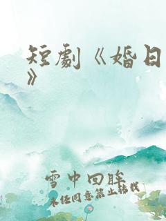 短剧《婚日情绝》