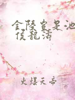 金陵岂是池中物 侯龙涛