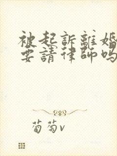 被起诉离婚我需要请律师吗