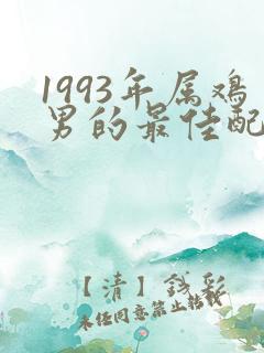 1993年属鸡男的最佳配偶女