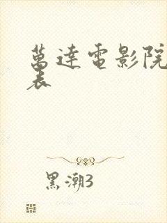 万达电影院上映表