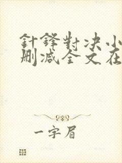 针锋对决小说无删减全文在线阅读