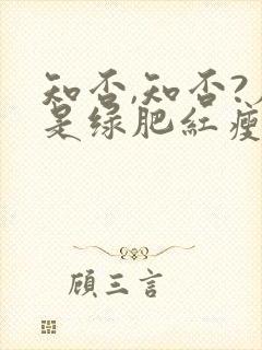 知否,知否?应是绿肥红瘦原著