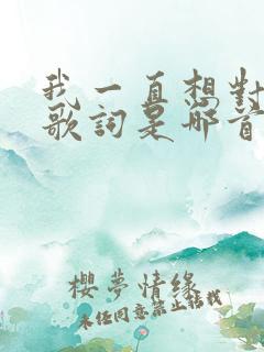 我一直想对你说歌词是哪首歌