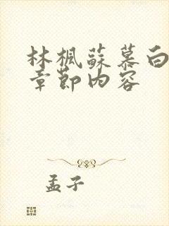 林枫苏慕白最新章节内容