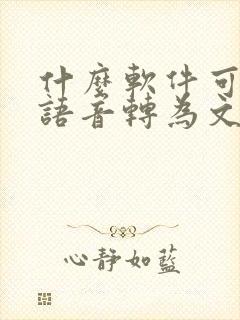 什么软件可以把语音转为文字