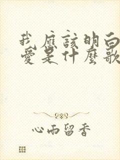 我应该明白你的爱是什么歌