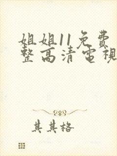 姐姐11免费完整高清电视剧在线看