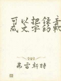 可以把录音转化成文字的软件