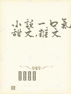 小说一口气看完甜文,推文