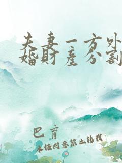 夫妻一方外遇离婚财产分割