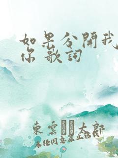 如果分开我也爱你 歌词