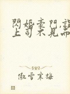 闪婚豪门,误嫁上司不见面