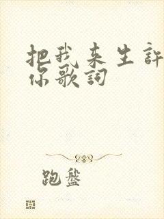 把我来生许给了你歌词