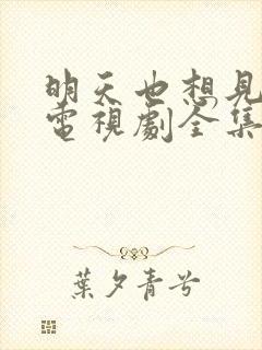 明天也想见到你电视剧全集免费