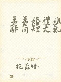 弟弟婚礼姐姐致辞简短大气