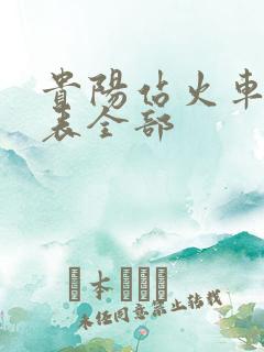 贵阳站火车时刻表全部