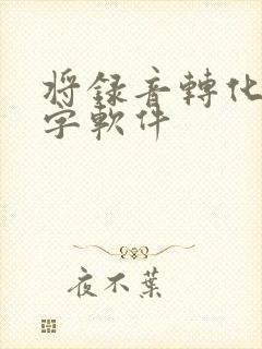 将录音转化成文字软件